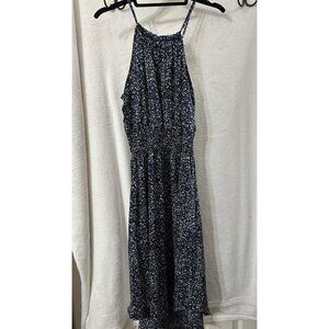 Tenki Sleeveless Dress Navy With Little Flowers. Size 8 UK Size